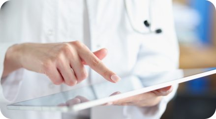 doctor using tablet